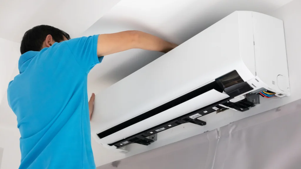 Aircon repair in progress